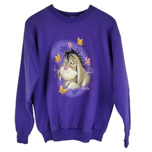 Vintage Disney Eeyore Crewneck Sweatshirt Purple Size Medium Cotton Polyester
